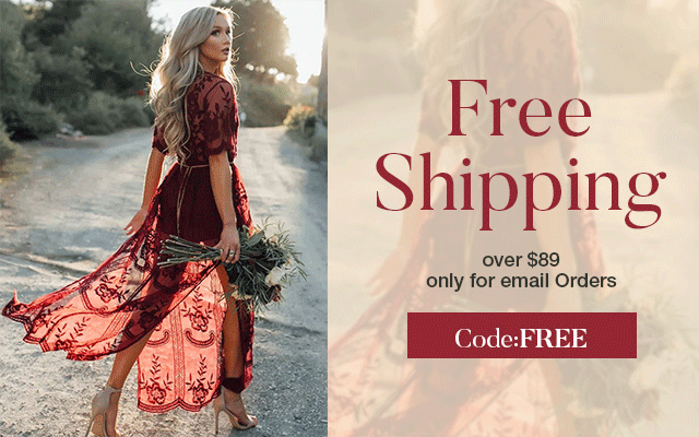 Free Shipping over $89 only for email Orders