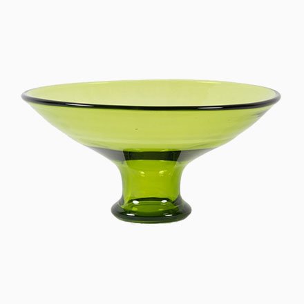 Image of Vintage Danish May Green Glass Bowl by Per L?tken for Holmegaard, 1950s
