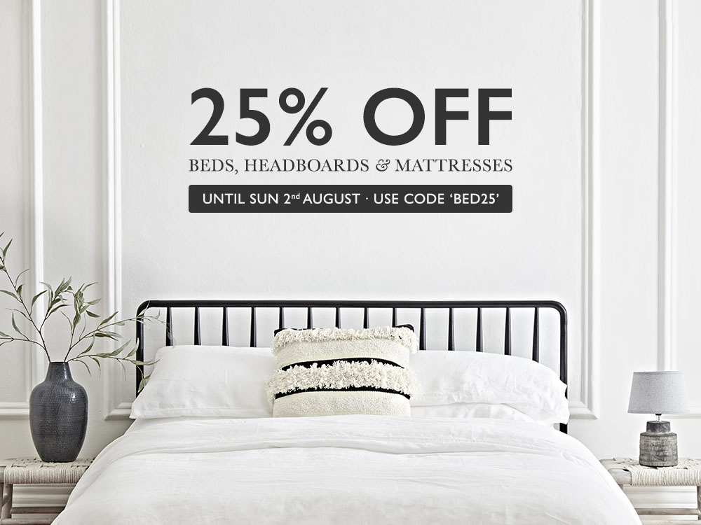 25% off beds, headboards and mattresses