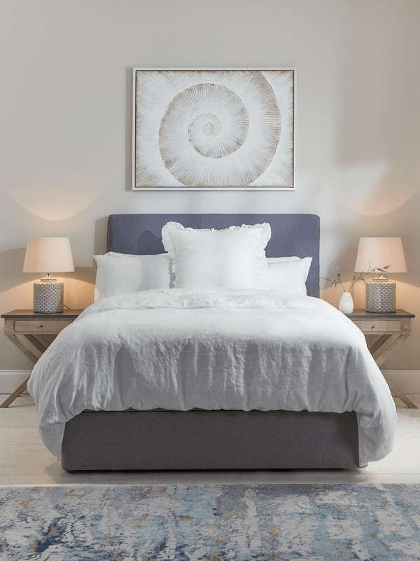 NEW Washed Linen Loose Cover & Headboard Set - Indigo