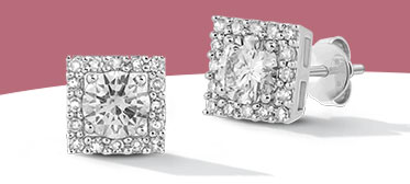 10K White Gold Diamond Stud Earrings