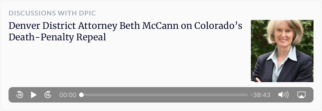Denver District Attorney Beth McCann on Colorado's Death-Penalty Repeal
