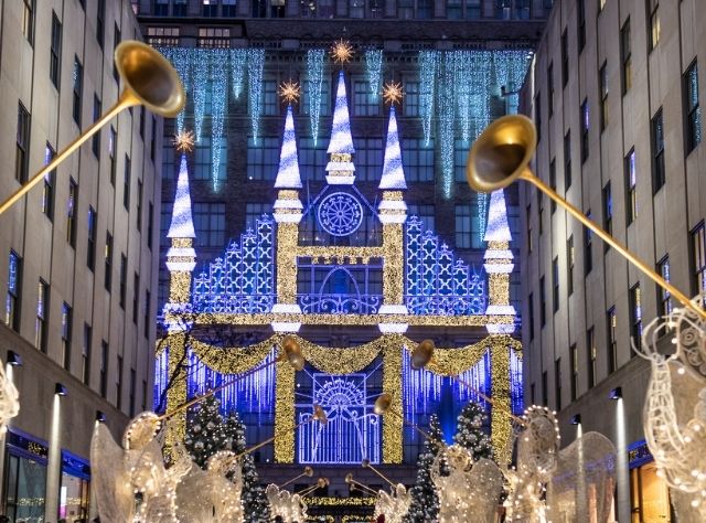 Saks Fifth Avenue during the holidays