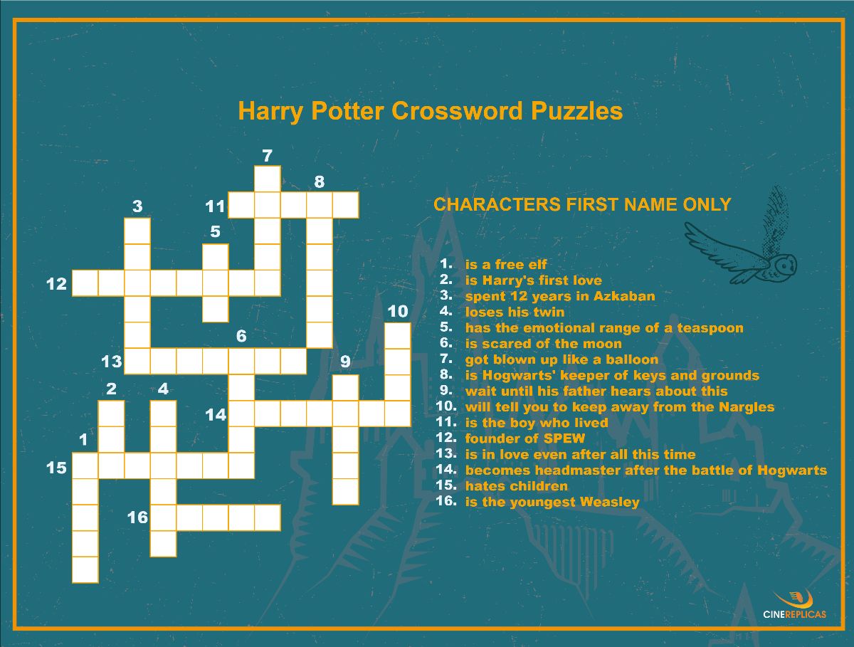 Crossword Harry Potter
