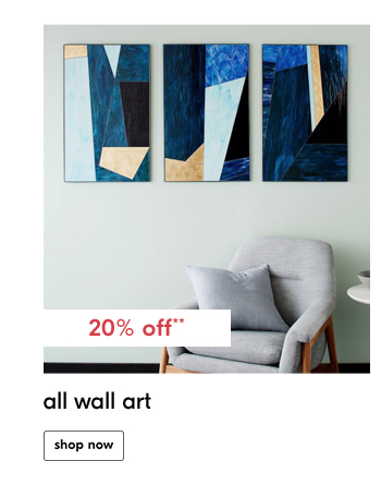 20% off** all wall art