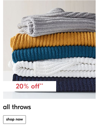 all throws. shop now