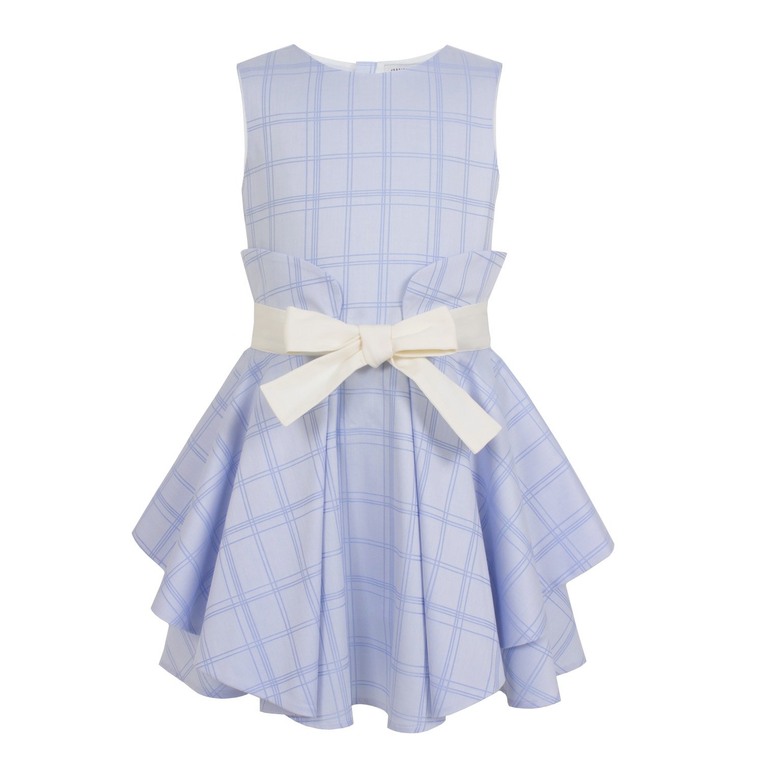 Image of Wavy Dress Blue Mondrian Check