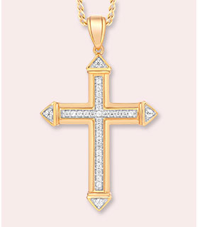 Men''s Diamond Cross Necklace