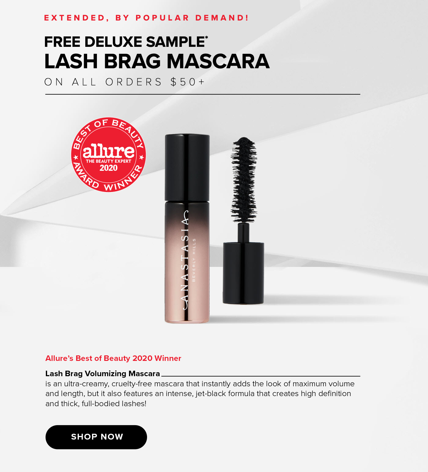 Free Lash Brag Volumizing Mascara Sample on Orders $50+ - Shop Now