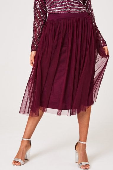 Emma Plum Tulle Skirt Co-ord