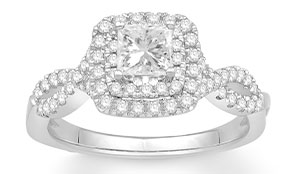 14K White Gold Diamond Engagement Ring