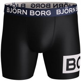 BORG Logo Block Performance Boxer Brief, Black/blue