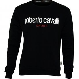 Sport Logo Crew-Neck Sweatshirt, Black