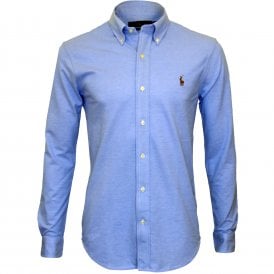 Classic-Fit Oxford Pique Shirt, Harbour Island Blue