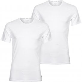2-Pack Modern Cotton Stretch Crew-Neck T-Shirts, White