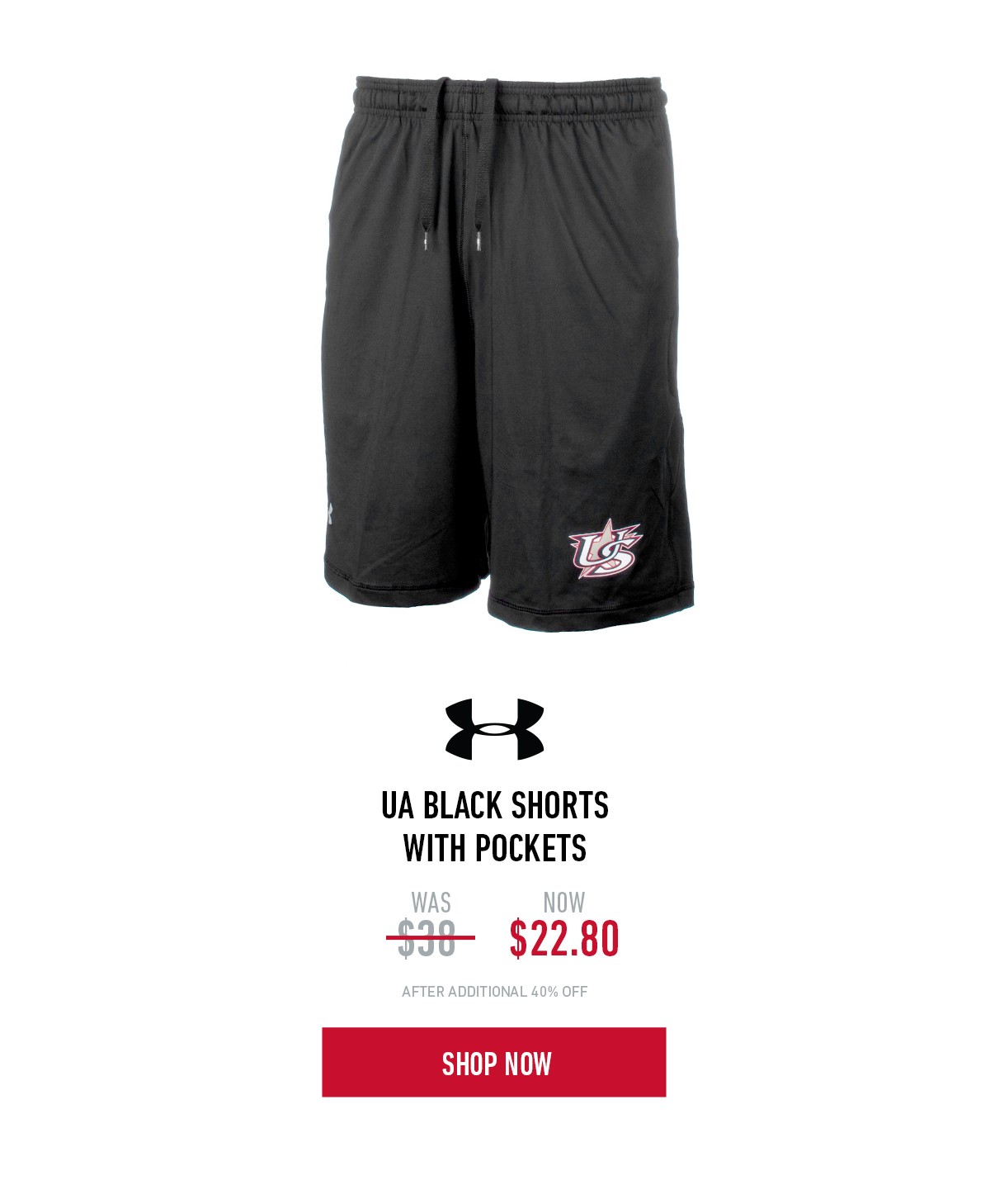 UA Black Shorts with Pockets