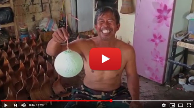 How to Make a Coconut Lamp in Bali