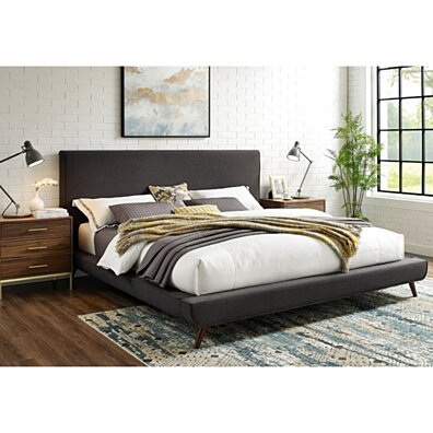 Loft Lyfe Jaxx Platform Bed - Linen | Upholstered | Twin/ Full/ Queen/ King | Inspierd Home