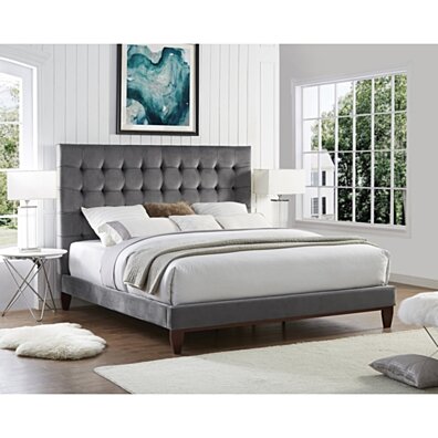 Fabrizio Velvet Tufted Platform Bedframe - King/ Queen/ Full/ Twin | Upholstered | Modern and Contemporary | Inspired Home