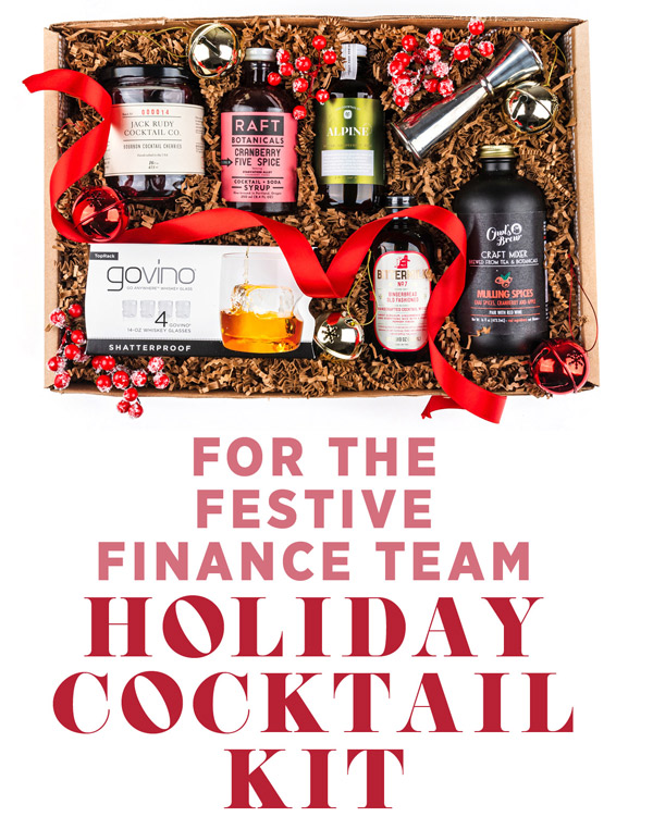 For the festive finance team. Holiday Cocktail Kit