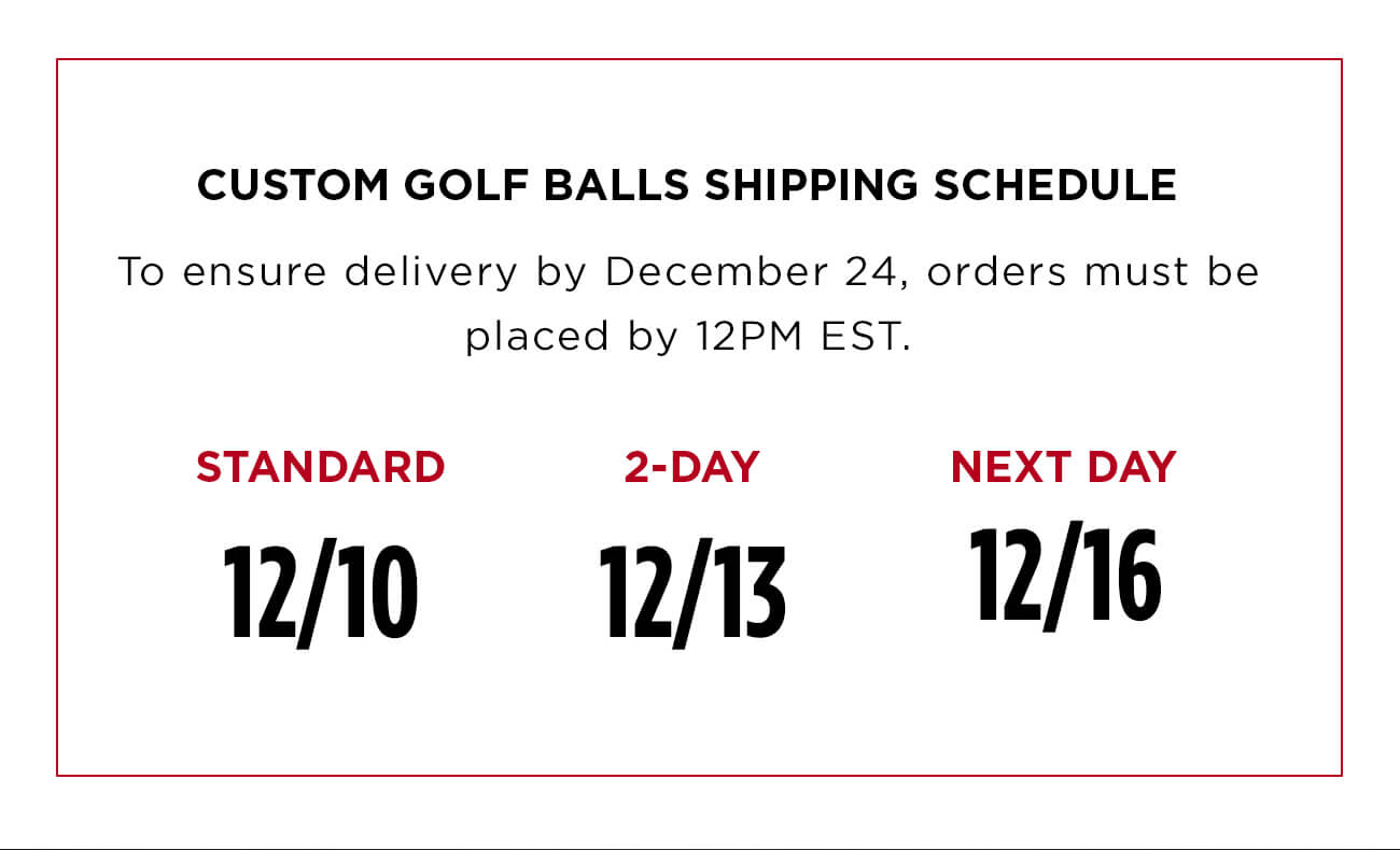 Custom Golf Balls Shipping Schedule