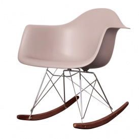 Style Light Grey Plastic Retro Walnut Rocking Chair