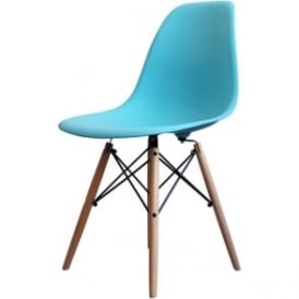 Style Pearl Blue Plastic Retro Side Chair