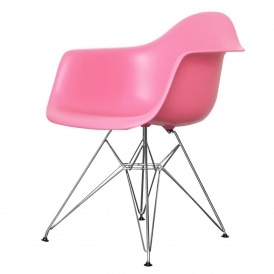 Style Eiffel Pink Plastic Retro Armchair