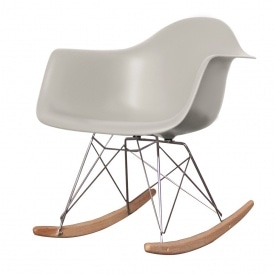 Style Cool Grey Plastic Retro Rocking Chair