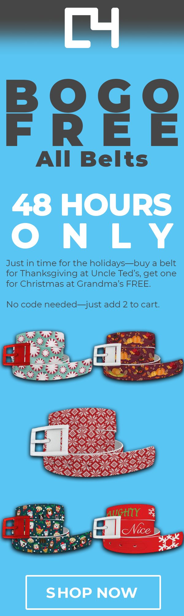 Buy ANY belt, get 1 FREE!