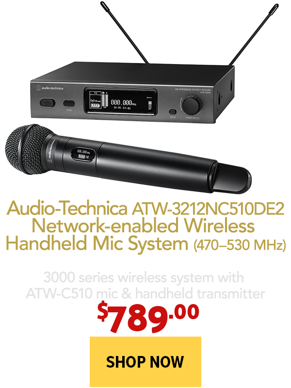 Audio Technica 3000N series Network-enabled wireless receiver with 510C handheld transmitter 