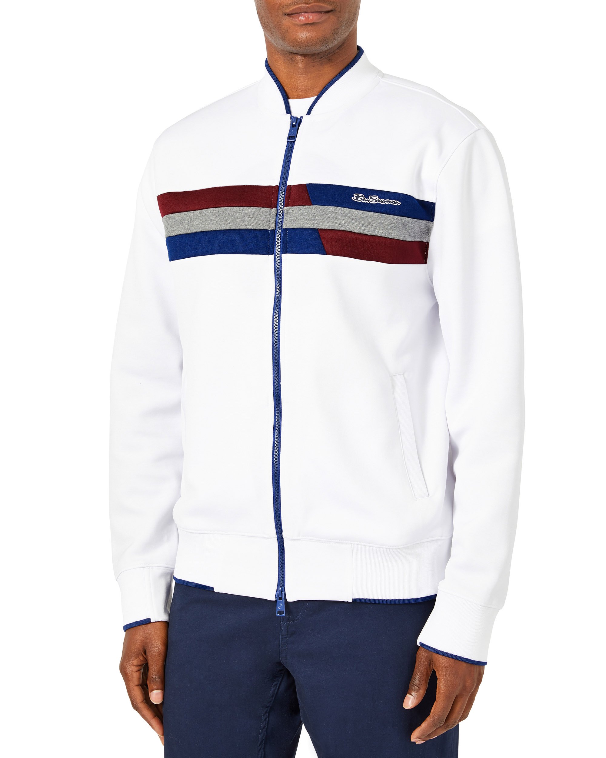 Image of Color Block Track Jacket - Bright White