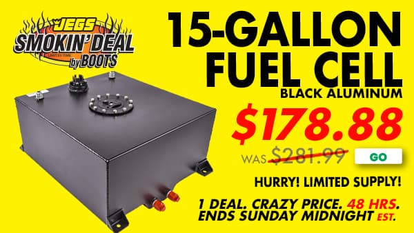 JEGS Smokin Deal - 15-Gallon Black Aluminum Fuel Cell - Only $178.88