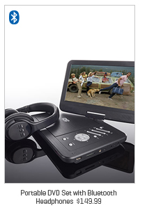 Portable DVD Set with Bluetooth Headphones
