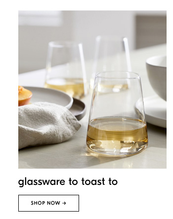 Glassware to toast to. Shop Now