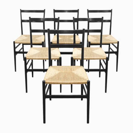 Image of Model 646 Leggera Dining Chairs by Gio Ponti for Cassina, 1970s, Set of 6