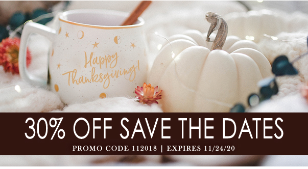 Take 30% off save the dates on your next online order only at theamericanwedding.com