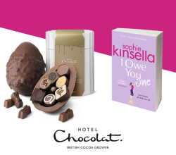 I owe You One paperback and luxury easter egg from Hotel Chocolat