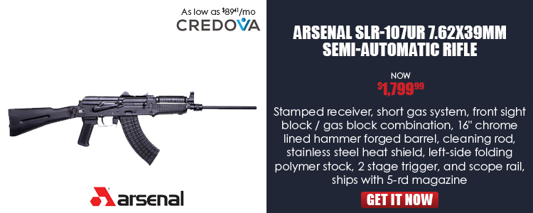 SLR-107UR - Stamped receiver,chrome lined hammer forged barrel 7.62x39 caliber, front sight block /