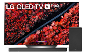 LG 77 C9 4K HDR Smart OLED TV With 3.1.2 Channel High Res Audio Sound Bar Bundle