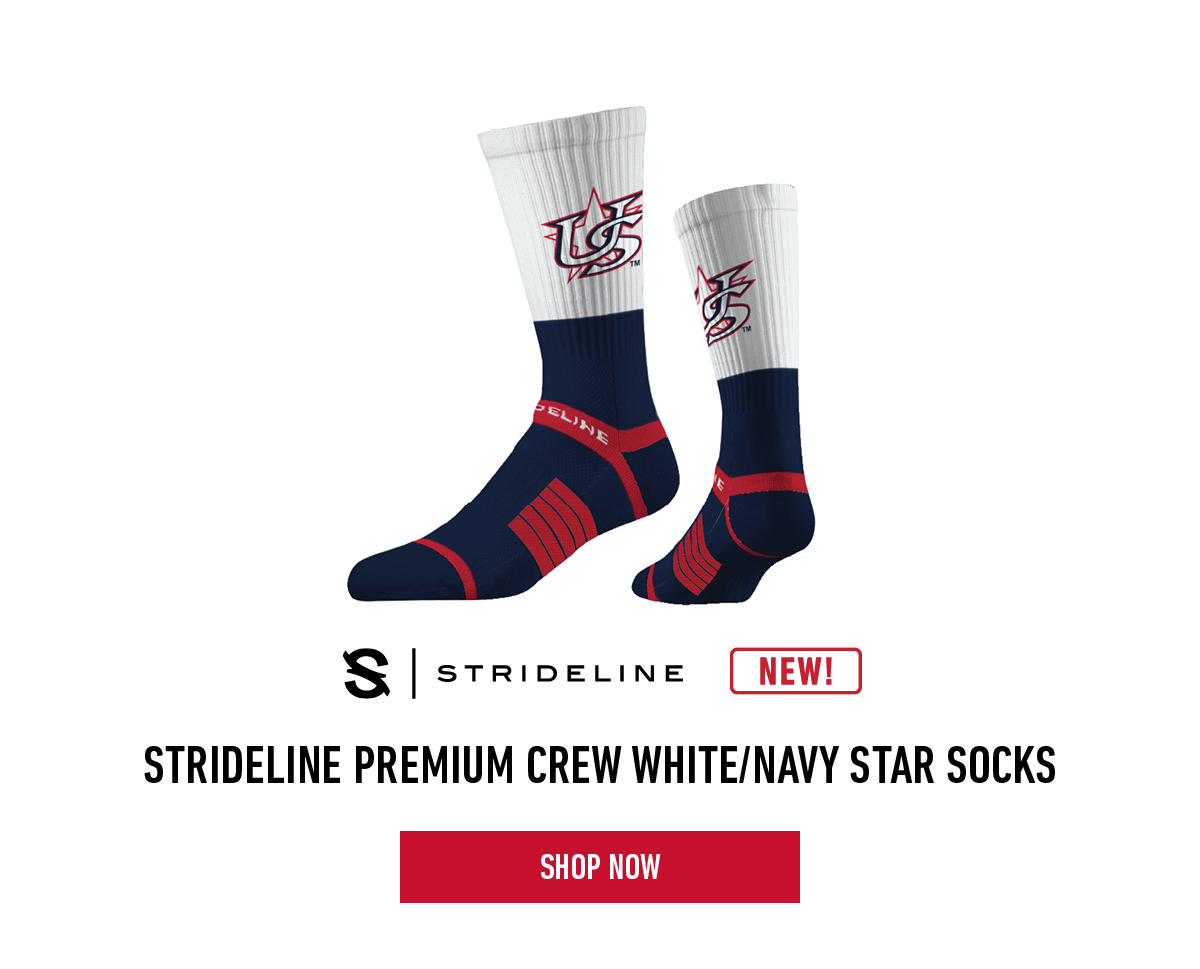 Strideline Premium Crew White/Navy Star Socks