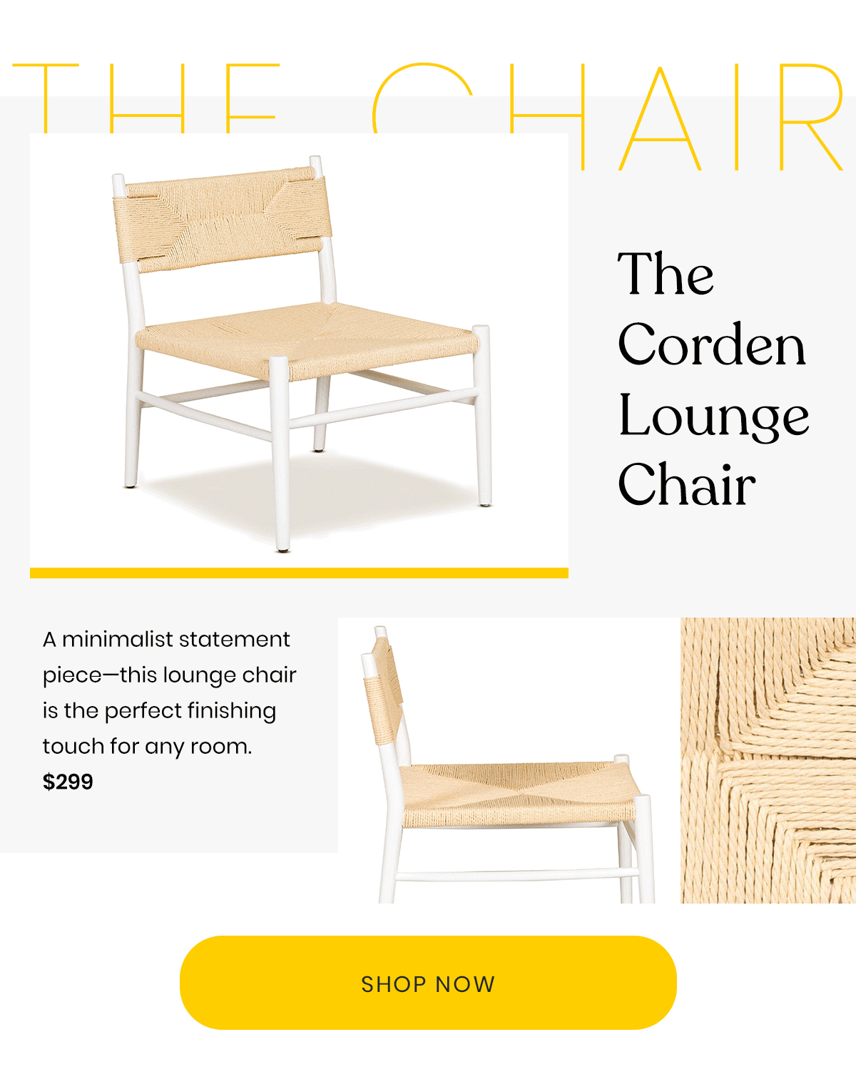 The Chair | The Corden Lounge Chair | A minimalist statement piece - this lounge chair is the perfect finishing touch for any room. | $299 | Shop Now