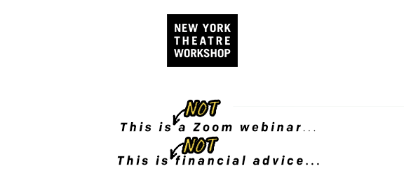 This is NOT a Zoom webinar... This is NOT financial advice...