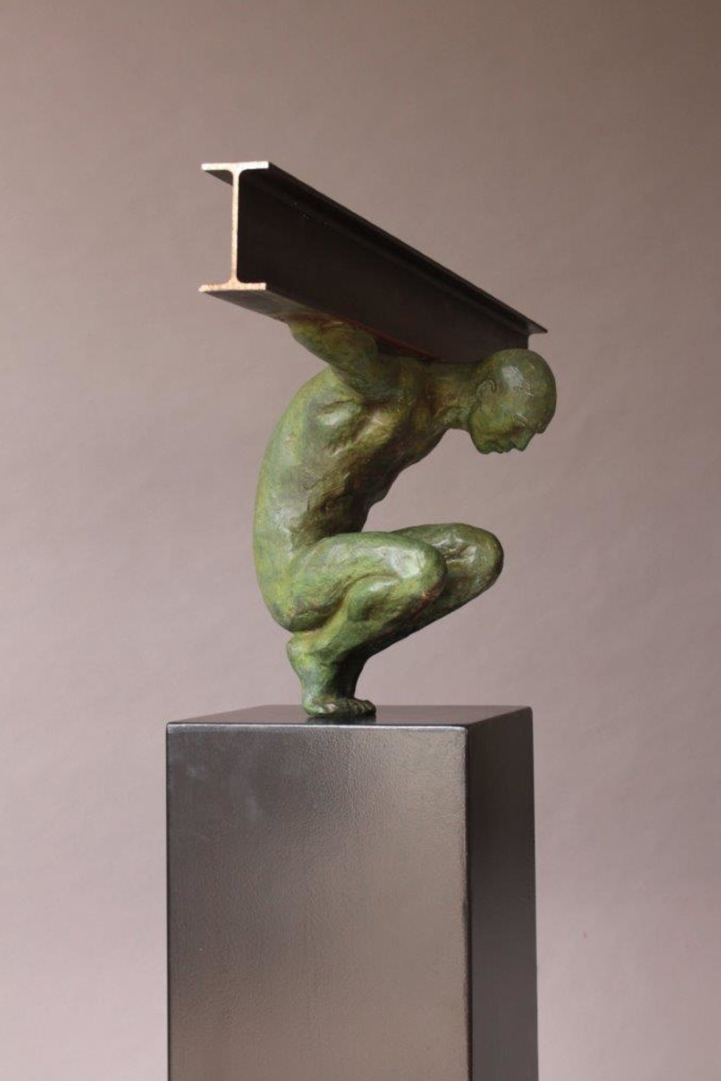 ''Gravity'' bronze/ steel, 136 x 100 x 27 (with the base)
