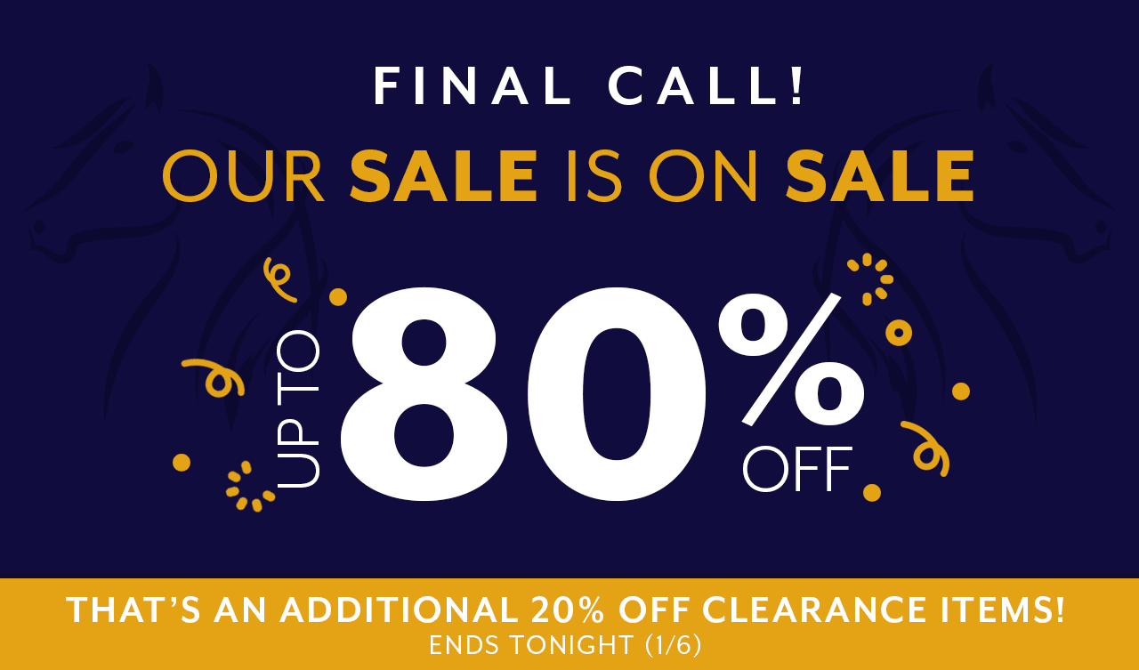 Last chance to get up to 80% off Clearance during our Sale on Sale.