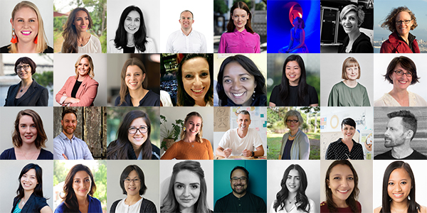 Montage of 32 Design Research 2021 speakers