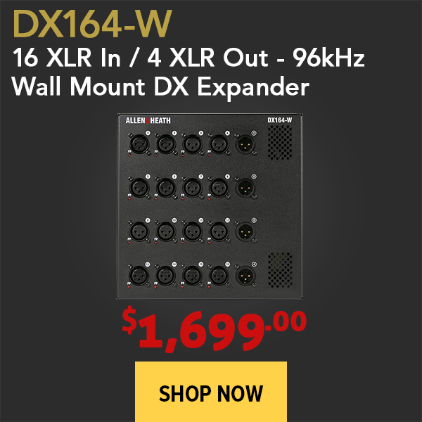 Allen & Heath''s DX164-W (ANH-DX164) Wall Mount DX Expander is a wall or floor mount expander for adding extra inputs & outputs to a dLive or SQ system. Order today for CCI savings and FREE certified tech support.