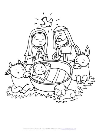 Baby in Manger Coloring Page