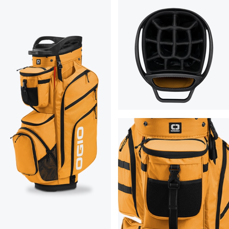 Close up shots of features for the Convoy SE Golf Bag