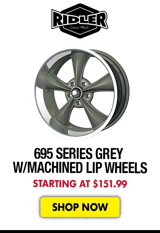 Ridler 695 Series Grey w/Machined Lip Wheels - Starting at $151.99